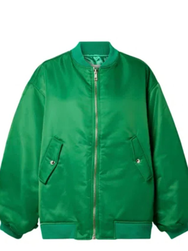 Nwt The Frankie Shop Astra Bomber Jacket In Kelly Green - Xxxs/Xxs